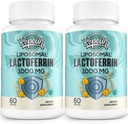 Liposomal Bovine Lactoferrina 1000 mg - para Absorción de Hierro &amp; Función de Inmuno Lactoferrina Suplementos para Adultos, 60 Softgels (2 Botella)