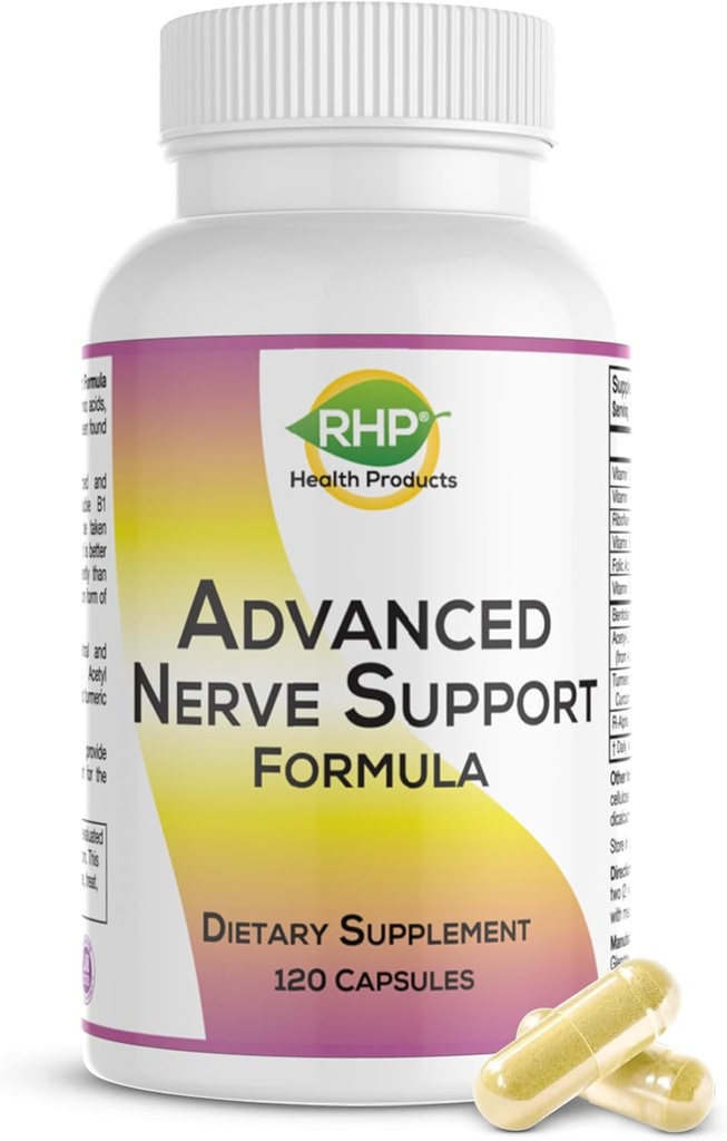 Advanced Nerve Support Formula. Neuropatía periférica Suplemento con ácido lipoico alfa para la función sana de reparación de nervios. Fórmula máxima de fuerza, 120 cápsulas