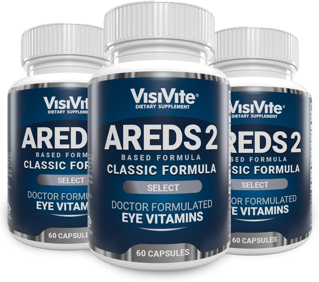 AREDS 2 Select Eye Vitamins for Macular Support - Vitaminas para los ojos con Zeaxanthin Plus Lutein Macular Supplement - Premium Macular Health Formula - Eye Supplements - 60 Capsules - (Pack of 3)