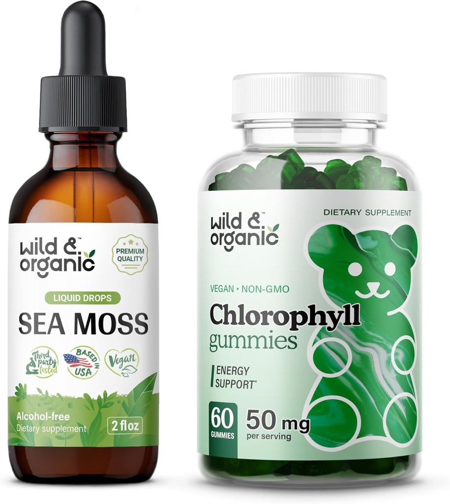 Wild & Organic Sea Moss Tincture 2 fl oz & Chlorophyll Gummies