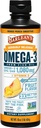 Suplemento líquido de aceite de pescado Omega 3 de Barlean con vitamina D para hombres y mujeres, Mango Peach, 1080 mg EPA y DHA Fatty Acid, 16 oz