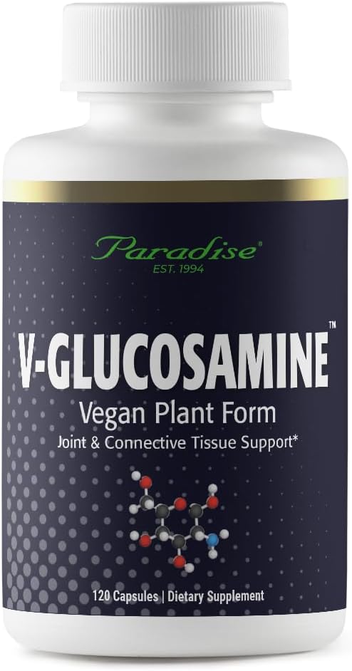 Paradise Herbs V-Glucosamine Supplement, Tissue & Joint Health, Super Potent, Ultra Pure, Vegan, Non GMO, Gluten Free, 120 Vegetarian Capsules