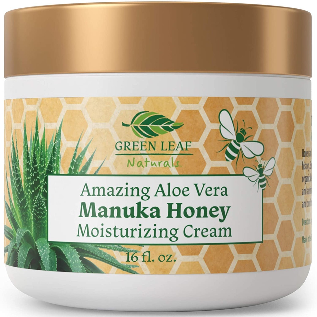 Manuka Honey Eczema Cream Moisturizing Lotion Fragrance Free For Psoriasis Relief - Itchy, Dry Skin Rash Ointment - Skin Soothing Moisturizer - Body & Face Cream - Kids &amp; Adults 16oz