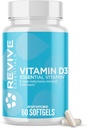 Revive MD Vitamin D3 Supplement, 5000 IU - High Potency Cholecalciferol for Immune Support, Calcium Absorption, Bone & Muscle Health - Non-GMO Dietary Supplement with No Fillers - 60 Softgels