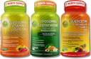Liposomal Vitamin C 1100mg Liquid Gel Capsules - Bundle up with - Liposomal Glutathione 500mg Supplement, Master Antioxidant & Detoxifier & Quercetin with Bromelain Vitamin C and Zinc