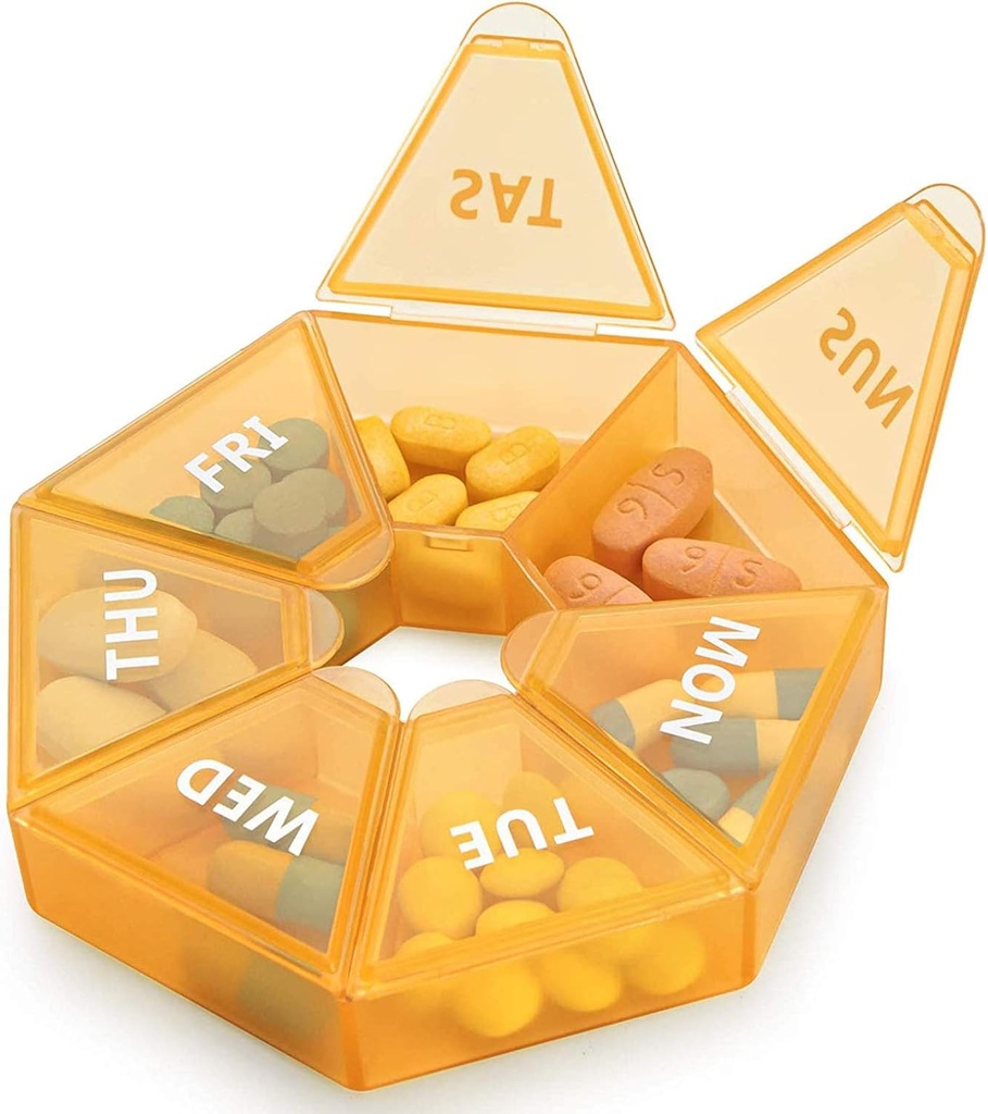 Organizador semanal de píldoras Gran caja de 7 días Organizador de píldoras diarias Caso de medicina para píldoras de aceite de pescado vitamina Suplementos Artritis