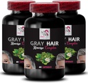 Tono Juvenil - Gris Hair Reverse - Biotina, Piezas Aeriales De Caballo, Saw Palmetto Berries, PABA, Complejo Natural del Pelo, Cuerda de Sangrado, Rejuvenecimiento del Cabello Juvenil 3 Botellas 180 Capsules