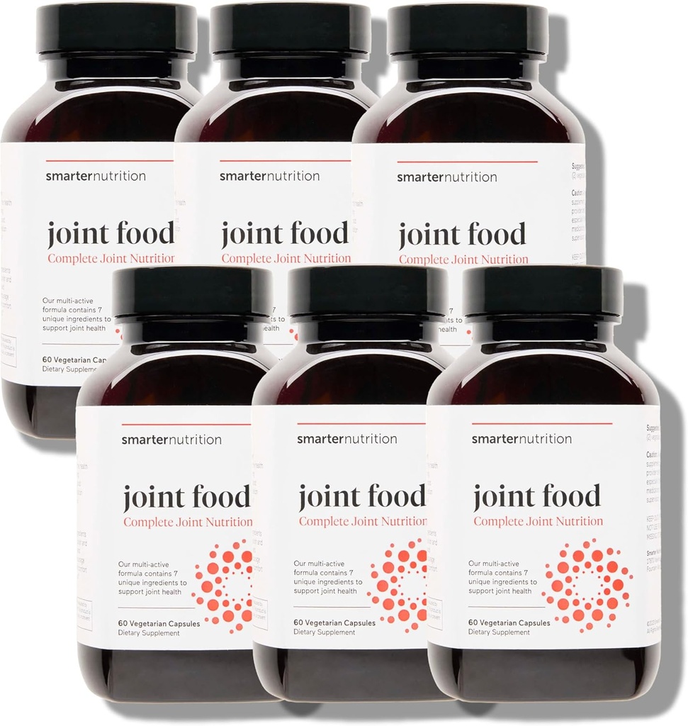 SMARTERNUTRITION Joint Food - Whole-Food Joint Supplement to Support Lubrication & Mobility - Formulated with Collagen Type II, MSM, Vitamin C, Turmeric, Bromelain - 6 Pack[180-Day Supply]