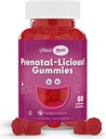Maxi Health Women's Organic Prenatal Gummies - Kosher Cherry Flavored Pre Natal Gummy - Vitaminas prenatales para Mujeres con Ácido Fólico e Hierro para el Desarrollo Fetal, 60 Conde