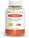 Burpless Fish Oil Gummies with Omega 3 6 &amp; 9 Plus DHA for Kids &amp; Adults - Brain, Memory, Focus, and Immunity Booster - Non-GMO, Gluten Free, Gelatin Free