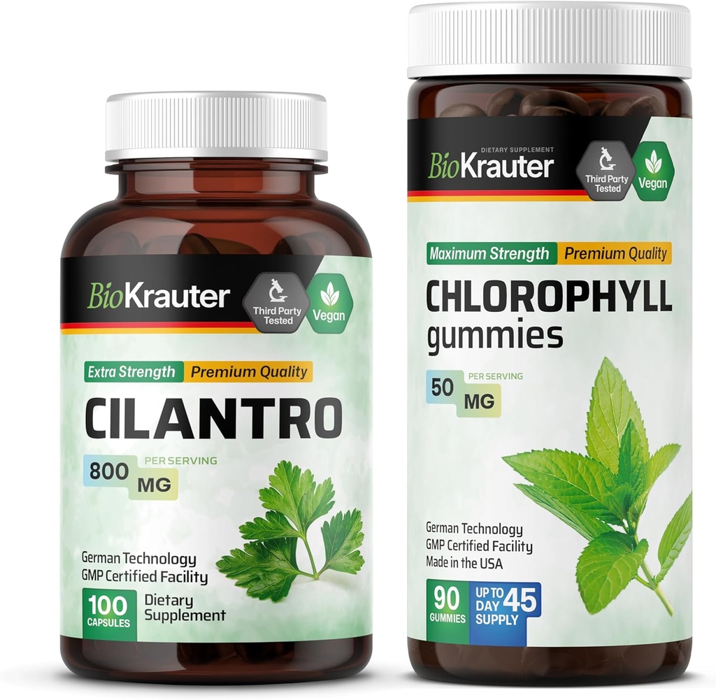 BIO KRAUTER Cilantro 100 capsules " Chlorophyll 90 Gummies