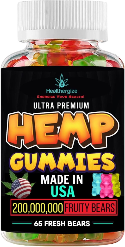 Hemp Gummies-Premium Natural Hemp Oil Gummy Bears-Promote Sleep and Rest, Peace and Relaxation-Made in USA