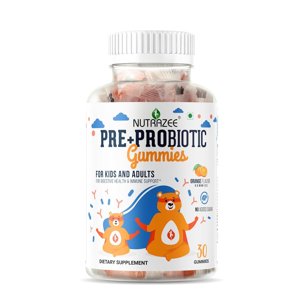 Gummies Probióticas con 2 Billones CFU, Suplemento de fibra prebiótica para niños, hombres y mujeres, Estreno validado clínicamente para la digestión, Movimiento de Tazón Fácil &amp; Inmunity, 30 Osos Gummy