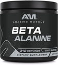 Sorprendente Muscle Beta-Alanine Powder Suplemento TENIDO 1600 Mg TENIDO UNflavored TEN 500 G (1.1 LB) TENIDO 312 Servimientos TENIDO NO-GMO TENIDO EN USA