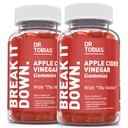 Dr. Tobias Manzana Vinagre Gummies con la Madre, 500 mg ACV por Serving, Plus Folate, B6, B12 &amp; Iodine, apoya la salud digestiva, Gut Cleanse & Detox, Vegan, 120 Gummies