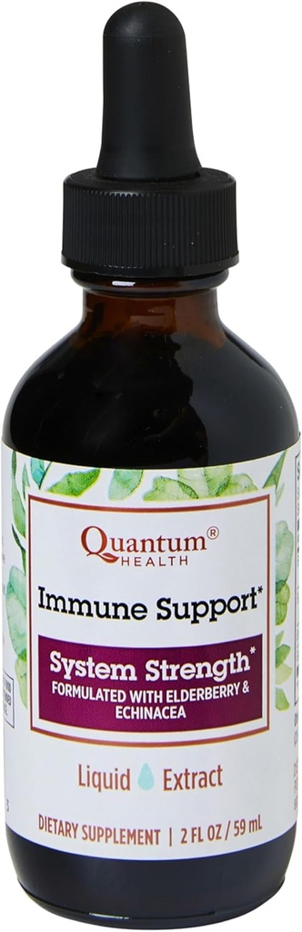 Quantum Health Immune Support Elderberry Echinacea Goldenseal Liquid Extract - Daily Wellness Herbal Immunity Formula for Women &amp; Men - High Dose, Fast Absorption Tincture - 2 Fl Oz