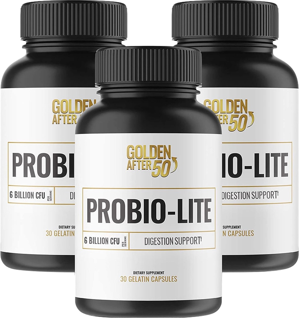 Oro Después de 50 Probio-Lite - para Gut Health and Digestion Support - Probióticos para Hombres y Mujeres - 3 Botellas - Probióticos para acidez ocasional, gas, indigestión