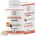 Organic Mixed Mushroom Capsules Natural Supplement TEN Cordyceps Sinensis, Reishi, Lion's Mane, Turkey Tail Silencioso Apoyo, Vitality Boost, Non-GMO & Allergen-Free TEN 90 Capsules