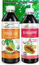 Papaya Leaf Extract Bundle - Digestive and Blood Support Combo, 2 Units, 12oz y 16oz Non GMO - Herbal Goodness
