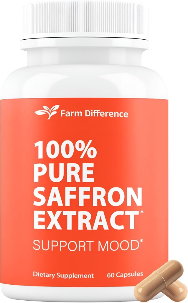 Suplementos de Saffron 88.5mg - 100% Pure Saffron Extract Capsules - Mood, Eye, &amp; Energy Support - Made in USA