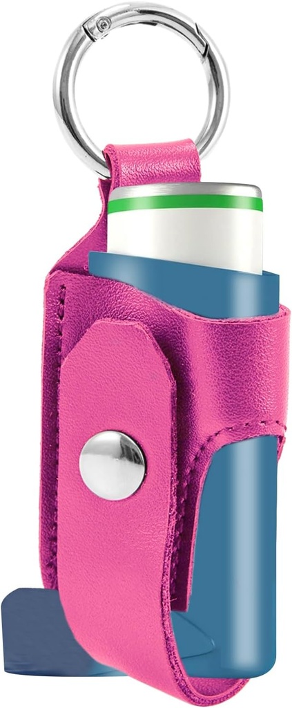 Asma Inhaler Holder PU Leather Travel Handy Holder, Lightweight Portable Asthma Inhaler Case for Adults and Kids (Inhaler Not Included)