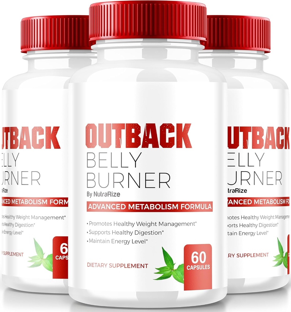 (3 Pack) Píldoras de arrastre Belly Burner, Premium Out Back Belly Burner Keto Capsules, All Natural Keto Weight Pérdida Suplemento para apoyar los Objetivos de Fitness y del Cuerpo, Official Outback BellyBurner (180 cápsulas)