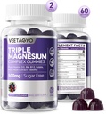 Magnesio Gummies 500mg 400mg ← High Absorption, Bone, Nerves, Muscle tención 3 Formas de Magnesium Complex Suplemento Glycinate,Taurate,Malate peru Adults - Vegan,Sugar Gratis,120Cts