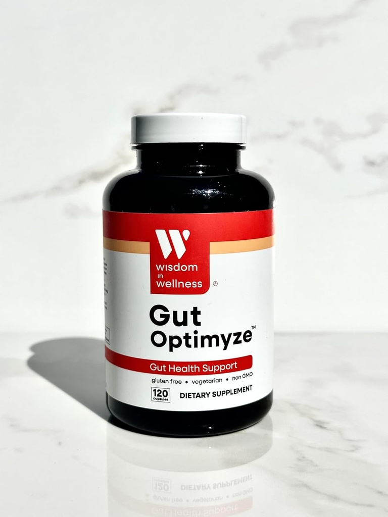 Wisdom In Wellness Gut Optimyze - 120 Digestive Health Capsules - Vitaminas &amp; Probióticos para Gut Health - Completo para Hombres &amp; Mujeres - Digestive Gut Health Pills - Healthy Gut Probiotics