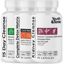 Full Body Cleanse 3pk Bundle ← 15 días Colon Cleanser y System Alkalizing with Complete Detox Matrix and Kidney Cleanse for Urinary Tract &amp; Bladder Health