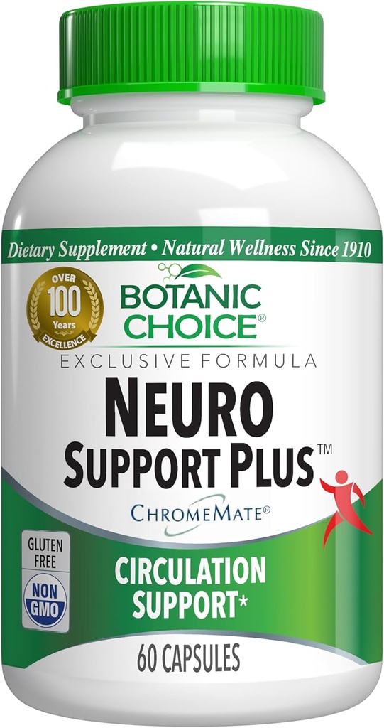 Botanic Choice Neuro Support Plus – Helps Soothe, Feet, Lower Legs- Nerve, Circulation Support-with Alpha Lipoic Acid, Biotin, Vitamina B12, B6, Benfotiamine (Vitamin B1)-Gluten Free-60 Capsules