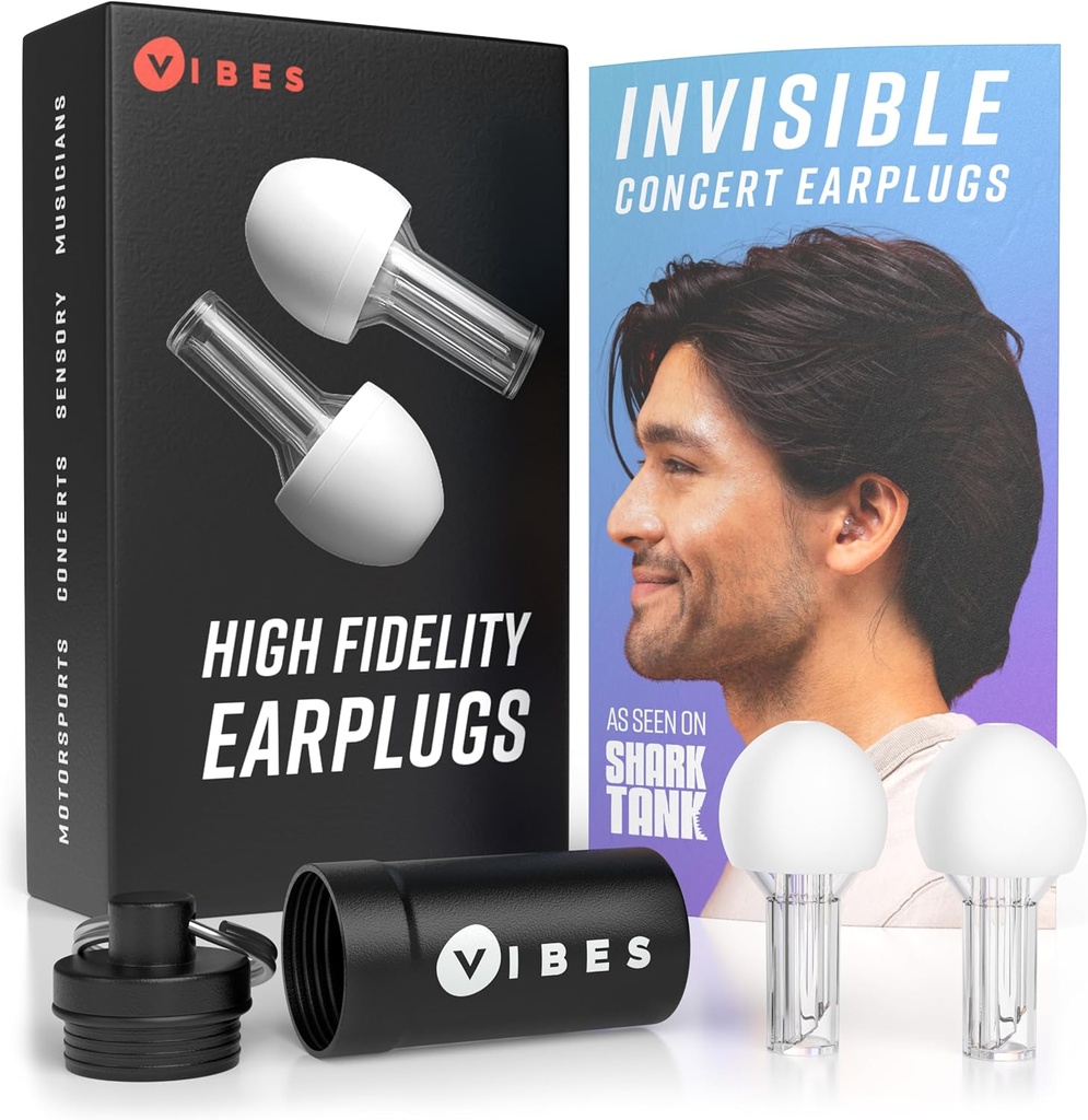 VIBES High Fidelity Concert Ear Plugs – Reusable Noise Reducing Ear Plugs for Concerts, Musicians, Raves, and Live Events – Confortable Hearing Protection for Loud Environments