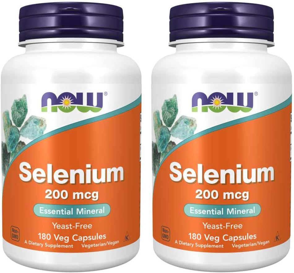 Now Foods Selenium 200 mcg VCaps, 180 Count (Pack of 2)