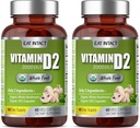 Alimentos orgánicos veganos enteros Vitamina D2 (2 Pack), 2000 UI (50 mcg), Dos ingredientes (Cápsula orgánica orgánica vegana), No GMO, 120 días de suministro