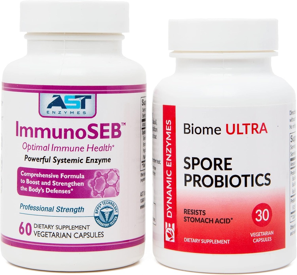ImmunoSEB (60 caps) " Biome Ultra (ProbioSEB CSC3) (30 caps) - Immunity Boost Bundle – Systemic Enzymes " Probiotics