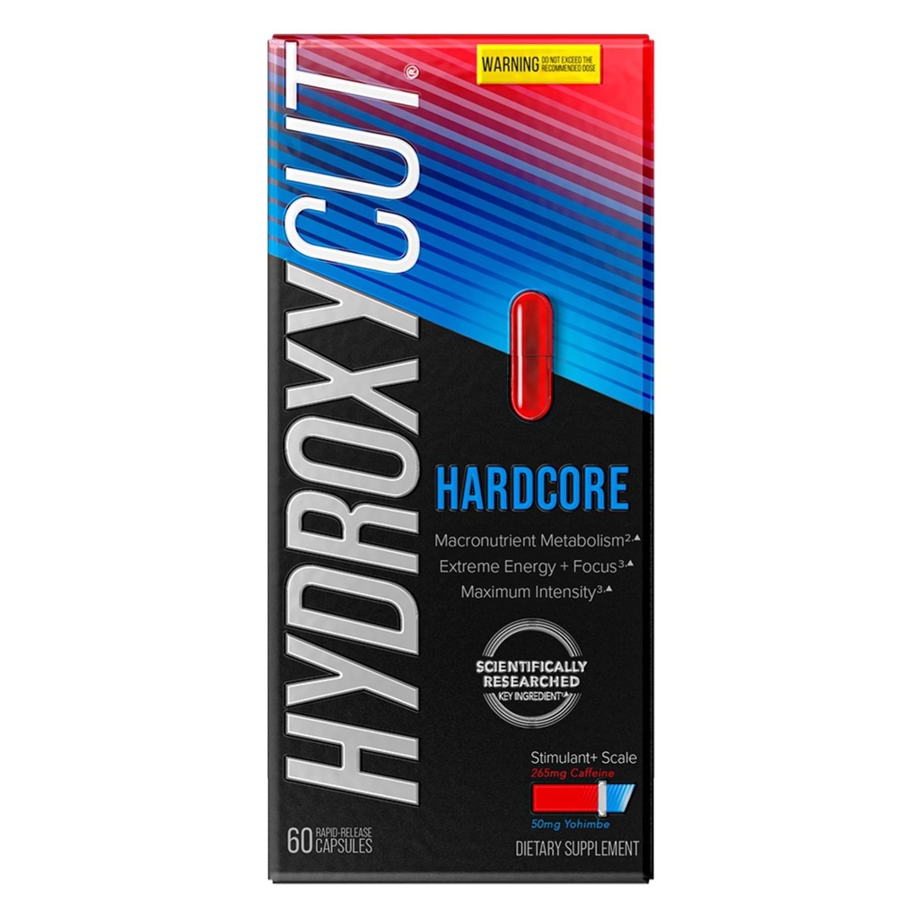 Hardcore Hydroxycut - 60 cápsulas de liberación rápida - Calorie termogénica quema, energía extrema + foco, intensidad máxima - para hombres y mujeres