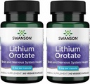 Swanson Lithium Orotate Antioxidant Mood Emotional Wellness Behavior Memory Support Suplemento 5 mg 60 Veggie Capsules (Elemental Lithium) 2 Pack