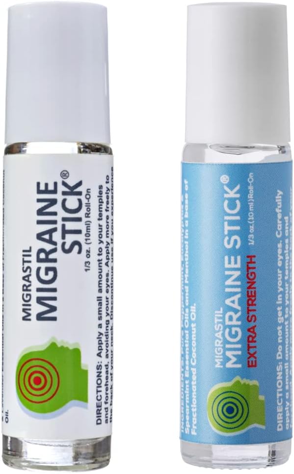 Basic Vigor Migrastil Original Migraine Stick, Extra Strength Migraine Stick Bundle, Quick Cooling Migraine, Tension Headache Support. Made in The USA