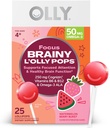 OLLY Focus Buddies L’OLLY Pops, Cognizin, Vitaminas B6 y B12, Omega-3 ALA, Supports Focused Atención y Función cerebral saludable* Kids 4+ Suplemento dietético, Watermelon Strawberry Flavored, 25 Conde