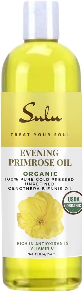 100% Puro Orgánica Todo Natural Orgánica Primrose Oil 12% GLA (12 oz)