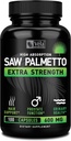 Vela Saw Palmetto Extra Strength High Absorption Supplement Capsules - No Bad Smell - 1 cápsula x Day - 600 mg
