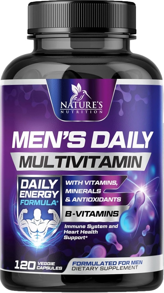 Multivitamínico para Hombres - Vitamina A, C, D, E, Zinc, Calcio, Multivitaminas para Immune Health Support, Vitamina B12, Men’s Daily Multivitamin Supplement Capsules, Non-GMO Mens Multi Vitaminas - 120 cápsulas