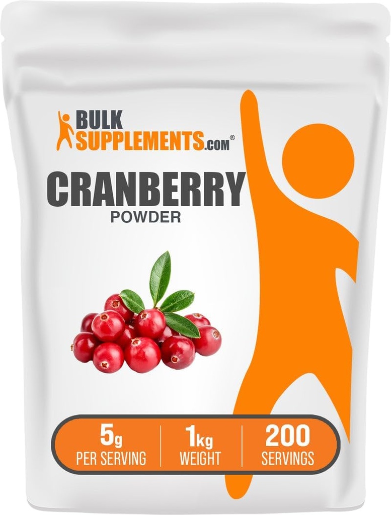 BulkSupplements.com Powder de arándano - Suplementos de arándano para hombres y mujeres, Cerraduras de aire secadas - Sin barriga " , 5g por ser, 1kg (2,2 libras) (Pack de 1)