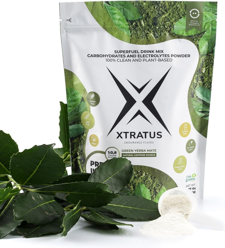 Green Mate (Caffeine) - Sports Energy Drink con carbohidratos y electrolitos. Fuente natural de la cafeína. Formación previa e intra 100% natural. 35,27Oz.