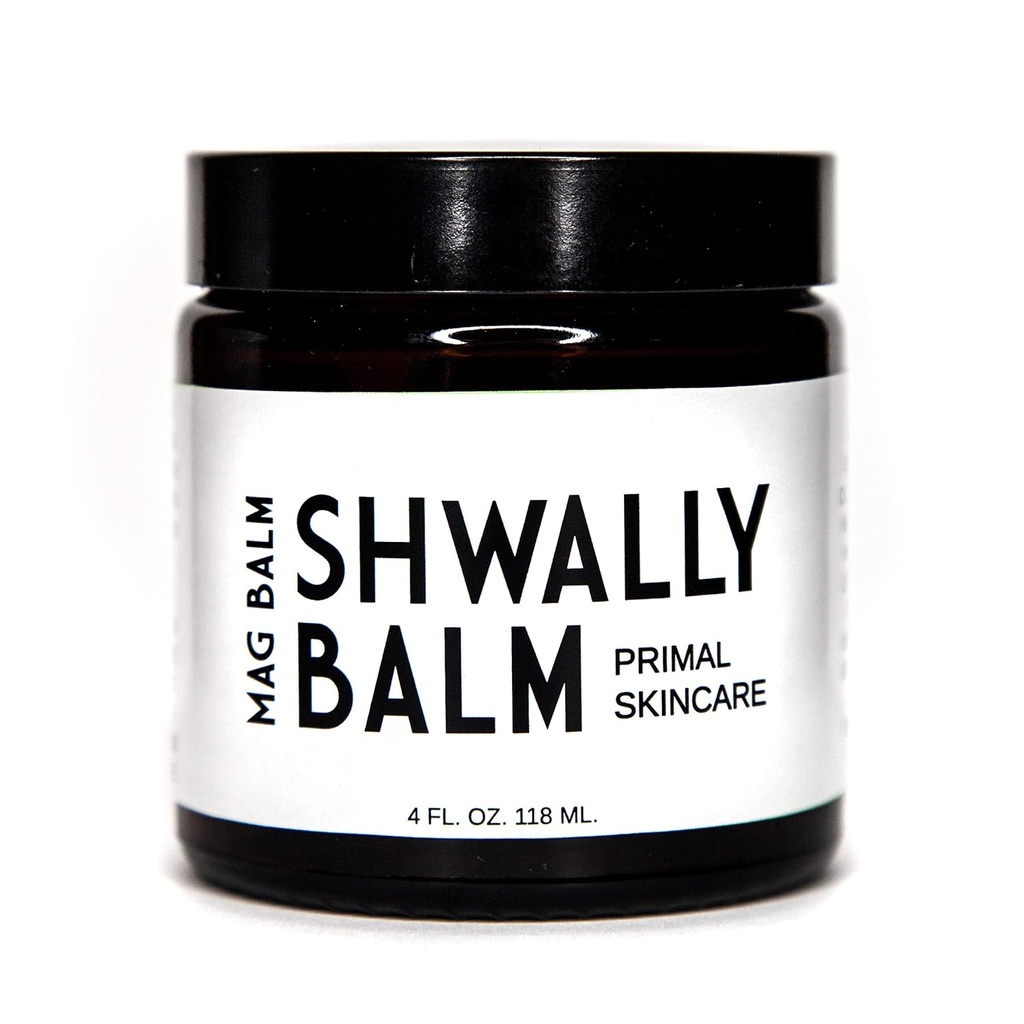 Crema de aceite de magnesio de Paleo de Shwally - Un verdadero aceite de semilla libre " Primal Mag Balm - 100% Grass Fed Tallow, Avocado, aceite de oliva virgen extra con Zechstein Magnesium - Subtle Vanilla Bean