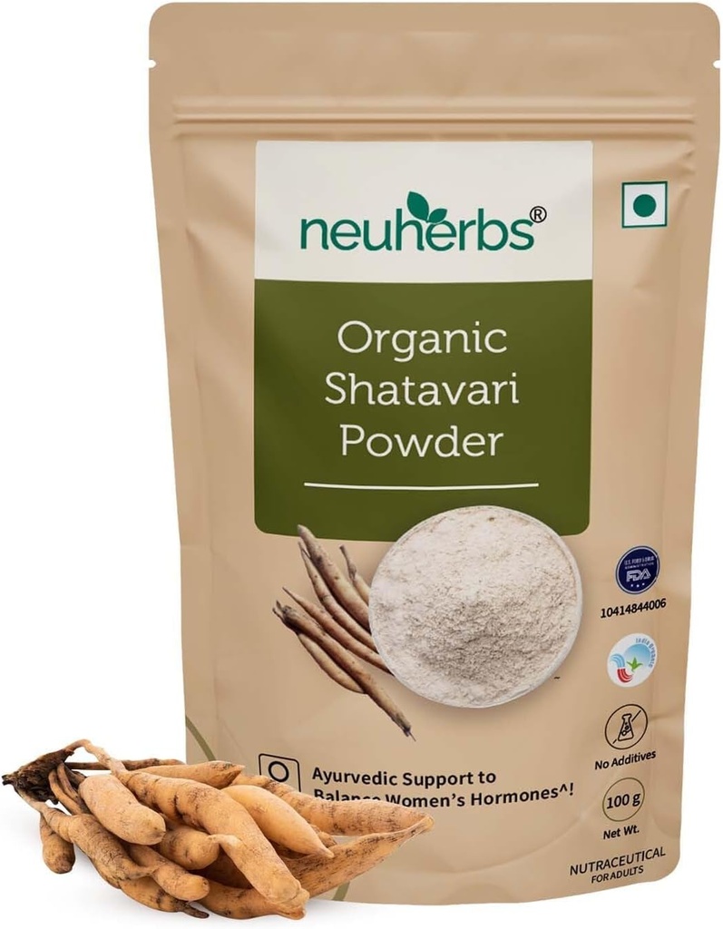 Organic Shatavari Powder | Ayurvedic Support to Balance Women's Hormones | Herbal Supplement | Good for Healthy Digestion & Reproductive System | Certified Organic - 100g