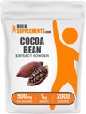 BulkSupplements.com Extracto de grano de cacao Polvo - Suplemento de cacao - Sin mancha, Vegan &amp; Gluten Gratis, 500 mg por ser, 1kg (2.2 libras) (Pack de 1)