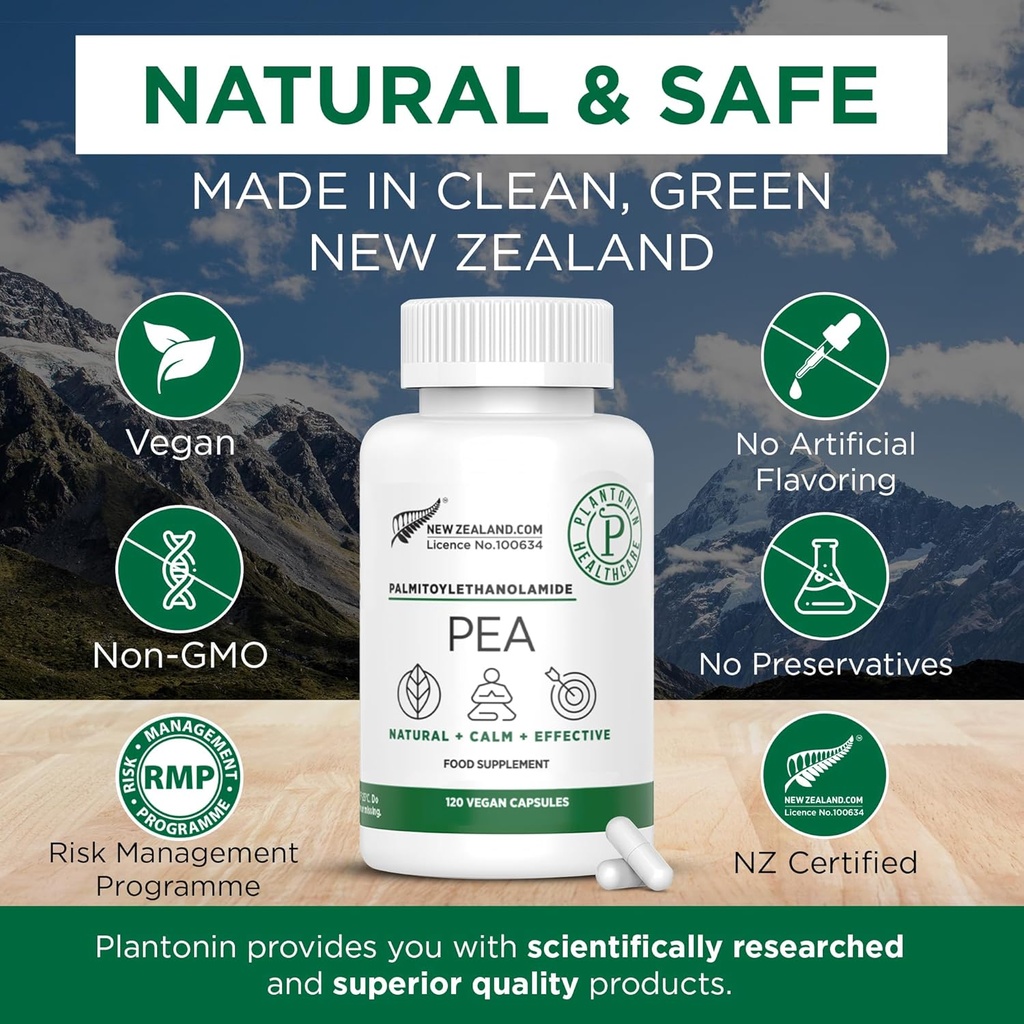 Palmitoylethanolamide Pea Suplemento 600mg - Micronized Pea Suplementos 99% - 2 meses Suministro - Advanced Natural Support for Joint Comfort