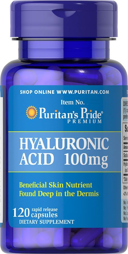 Puritan's Pride Hyaluronic Acid 100 mg Capsules, 120 Count