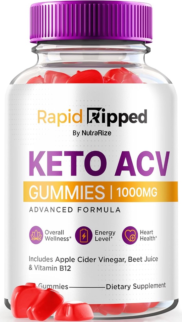 NutraRize Rapid Ripped Keto ACV Gummies, Keto + ACV 1000 MG, All Natural Apple Sider Vinegar Gummy Pills, Maximum Strength Keto Vitamins Plus ACV, Comentarios (60 Gummies)