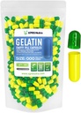XPRS Nutra Size 000 Empty Capsules - 500 Conde Empty Gelatin Capsules - DIY suplemento capsule relleno - Fillable color Gel Caps Pills (Green/Yellow)